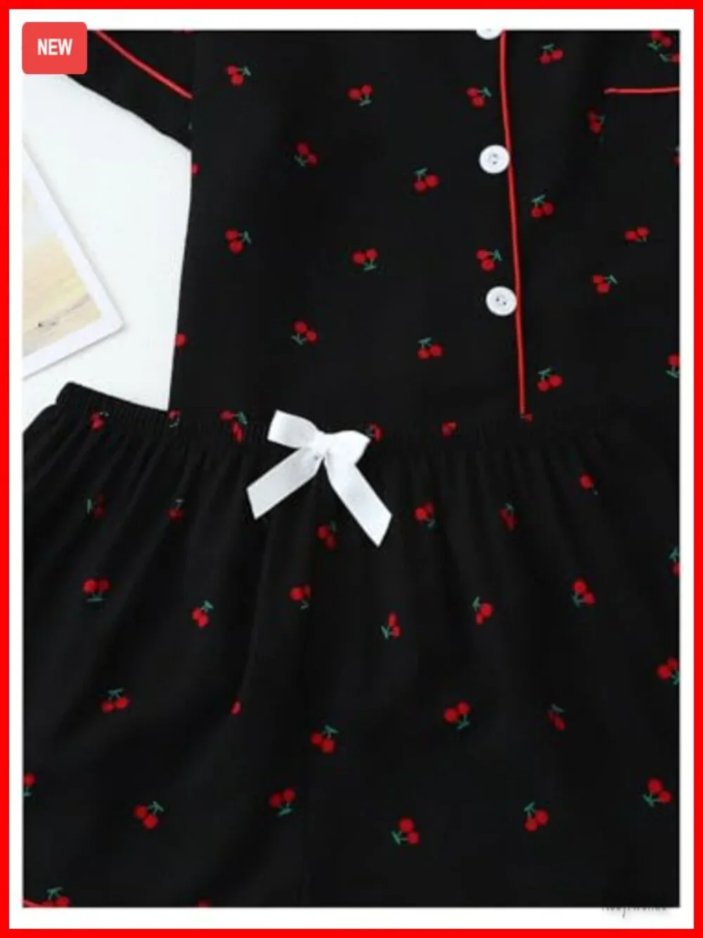 Women's 2 Piece Button Down Pajama Set with Shorts - Medium Stretch Polyester